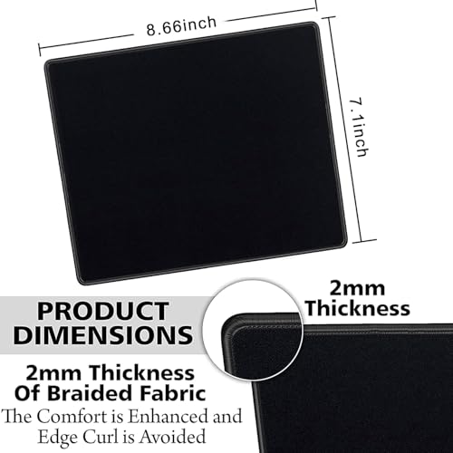 SaiTech IT 5 Pack 2mm Mouse Pad with Stitched Edges Non-Slip Rubber Base, Premium-Textured and Waterproof Mousepads Bulk, Mouse Pad for Computers, Laptop, Office & Home, 8.66 x 7.1 inch - Image 2