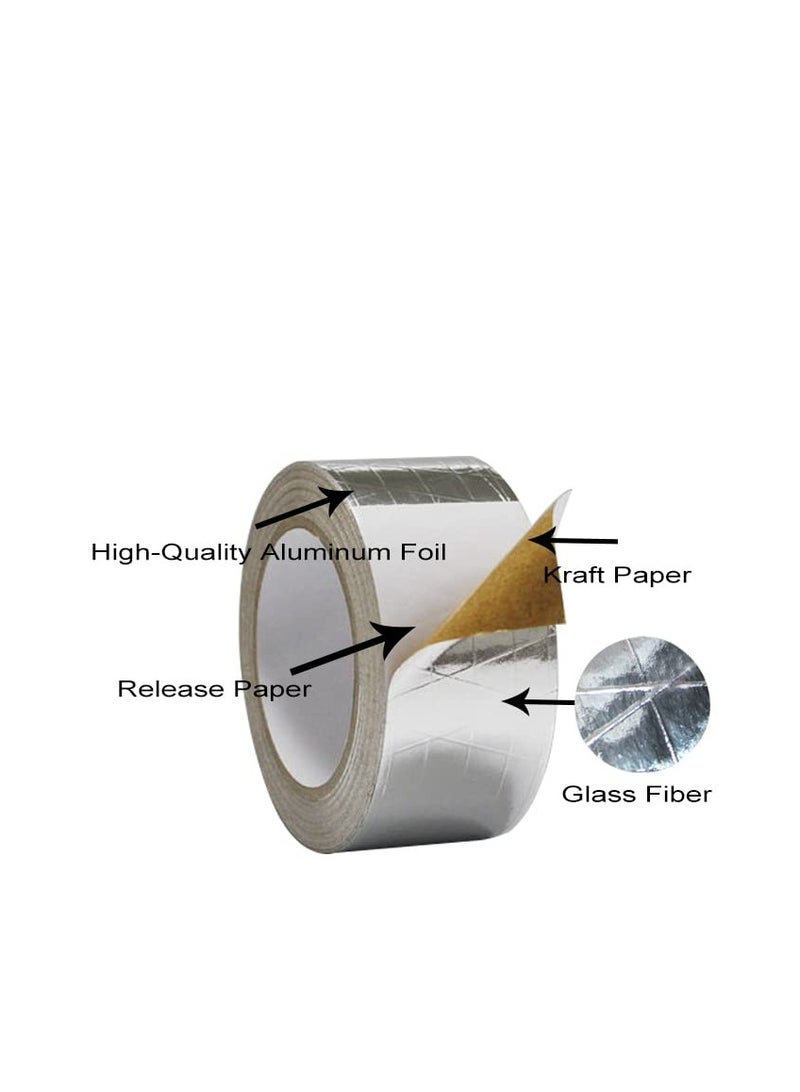 MARKQ FSK Tape, 2" x 25 yards Aluminum Foil Scrim Kraft Insulation Jacketing Tape for Insulating, HVAC Repair, Sealing Ducts, Pipework, Window Sill Gap, Roof Leak, 1 Roll  - Image 2