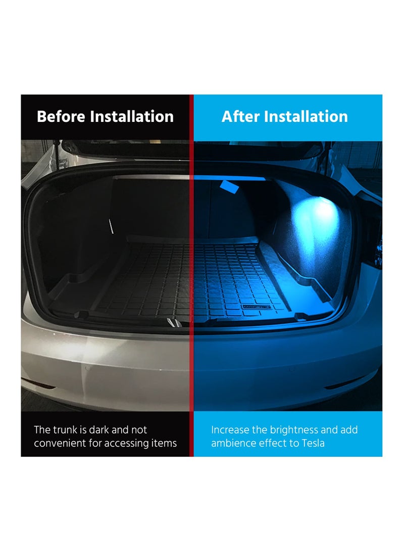 Car Interior LED Lights Bulbs, Fit for Tesla Model 3/Y/S/X Interior LED Lights Bulbs Kit, bright Easy-Plug Replacement Lights, Fit Trunk, Frunk, Door Puddle, Foot-Well, Tesla Accessories (4Pack) - Image 3