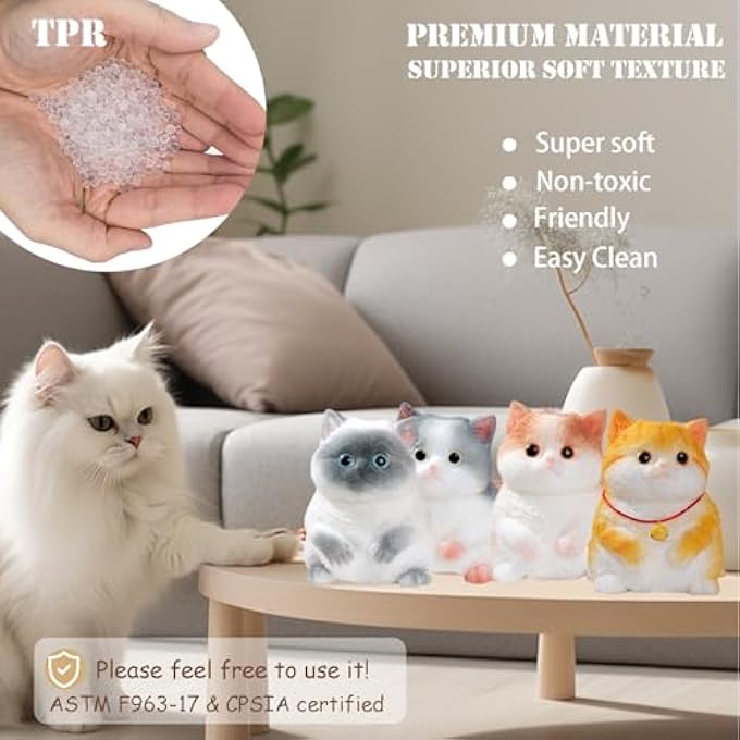 YJPPDD Big taba Squishy Cat, Handmade Squishy Cat for Adult/Kids, Stress Relief, Cute & Soft Cat Design, Perfect Squeeze Toys Gift for Relaxation and Fun - Dress Up Your Own Squishies Cat(Siamese) - Image 4