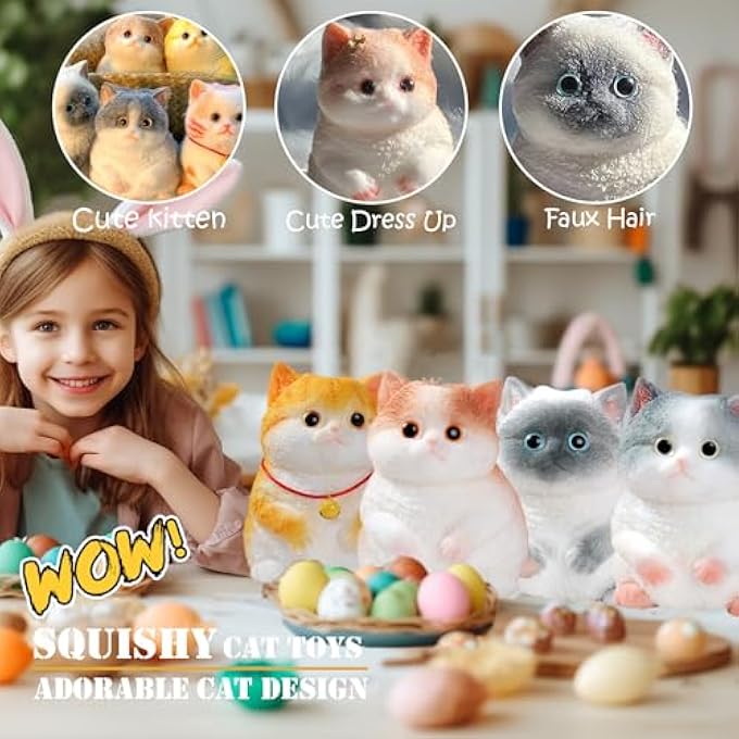 YJPPDD Big taba Squishy Cat, Handmade Squishy Cat for Adult/Kids, Stress Relief, Cute & Soft Cat Design, Perfect Squeeze Toys Gift for Relaxation and Fun - Dress Up Your Own Squishies Cat(Siamese) - Image 2