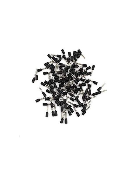 Insulated Ferrules Terminal Block Cord End Wire Tubular Connector, Electrical Crimp Cable Lugs, Terminal Cable Crimp Cable Sleeve for Wire Connection (Pack of 100) (1mm -E1008, Black)