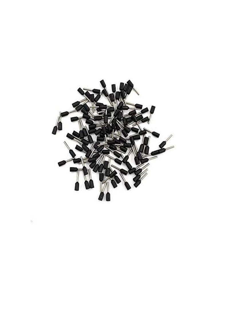 Generic Insulated Ferrules Terminal Block Cord End Wire Tubular Connector, Electrical Crimp Cable Lugs, Terminal Cable Crimp Cable Sleeve for Wire Connection (Pack of 100) (1mm -E1008, Black)  - Image 1