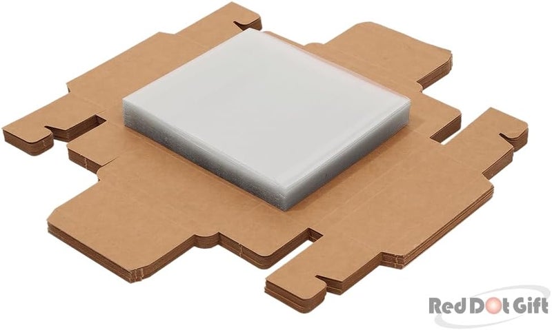 Red Dot Gift 20-pack DIY Rectangle Drawer Kraft Boxes With Clear Lid CT03: 12.5 * 10.5 * 4cm Cardboard Present Packaging Boxes for Party Favor Treats, Candy and Jewelry Crafts. (Kraft) - Image 4