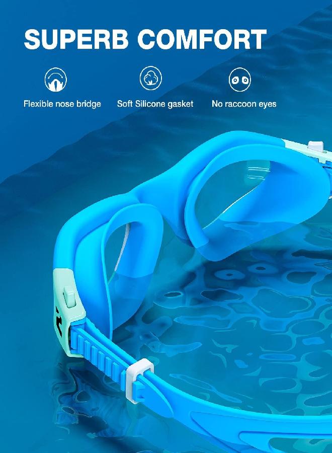 ZIONOR ZIONOR Swim Goggles, G1 SE Swimming Goggles Anti-fog for Adult Men Women, UV Protection, No Leaking (Clear Lens Blue Frame) - Image 2
