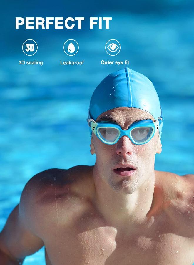 ZIONOR ZIONOR Swim Goggles, G1 SE Swimming Goggles Anti-fog for Adult Men Women, UV Protection, No Leaking (Clear Lens Blue Frame) - Image 3