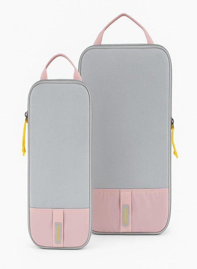 Cheekee Clothes Bags Set of 2 - Compression Packing Cubes with Laundry Bag, Travel Organiser for Backpack, Luggage & Suitcase, Space Saver Bags for Travel - Image 1
