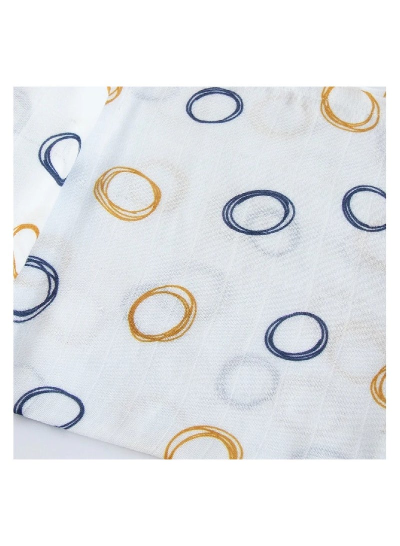 Yellow Doodle Organic Luxury Swaddle - Doodle Circles - Image 1