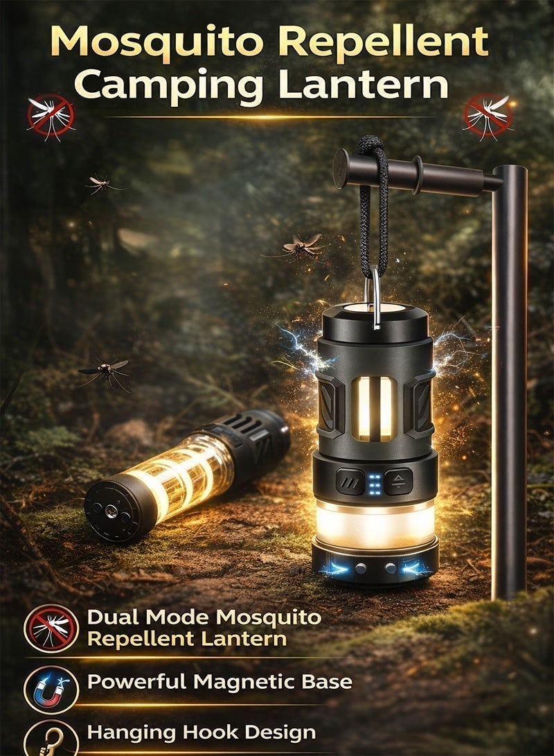 Neyecam Rechargeable Camping Lantern with Mosquito Repellent, 2-in-1 LED Flashlight & Ambient Tent Light, Type-C Charging, 5 Light Modes, Waterproof Hanging Outdoor Lantern for Camping Hiking Emergency - Image 4