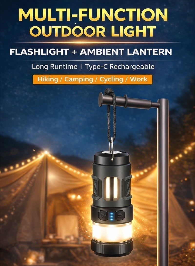 Neyecam Rechargeable Camping Lantern with Mosquito Repellent, 2-in-1 LED Flashlight & Ambient Tent Light, Type-C Charging, 5 Light Modes, Waterproof Hanging Outdoor Lantern for Camping Hiking Emergency - Image 2