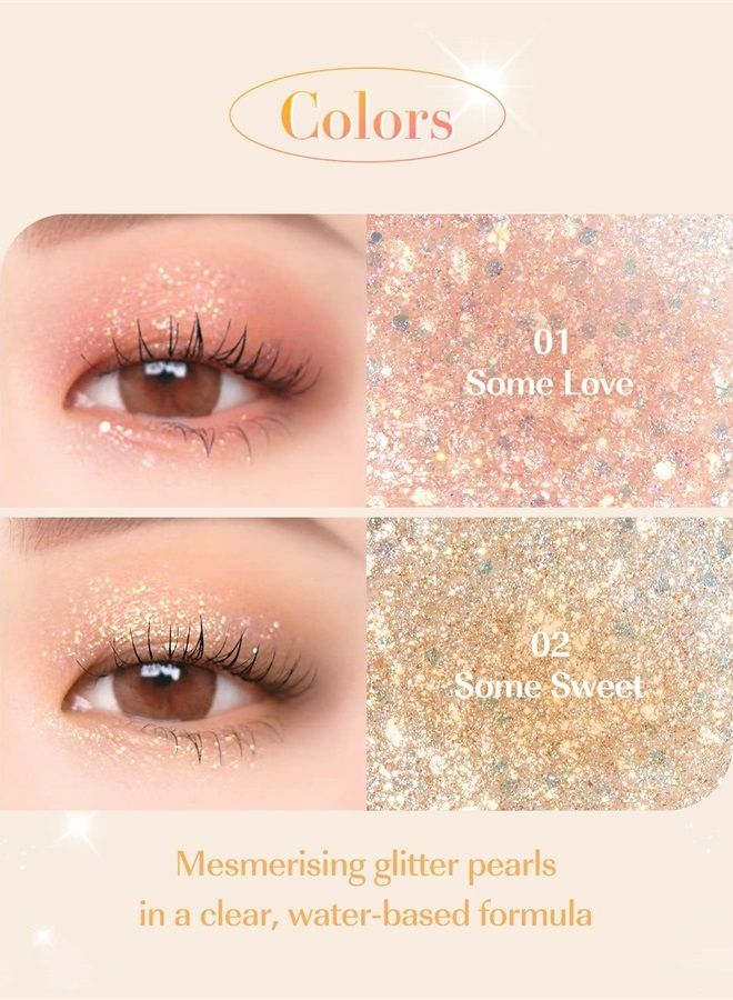 AMTS x Webtoon True Beauty Edition, Glitter EyeShadow Makeup, Matte Shimmer Metallic, Long Lasting, Quick drying, All My Things, K Beauty, Korean makeup (Some Love Glitter) (Some Sweet) - Image 2