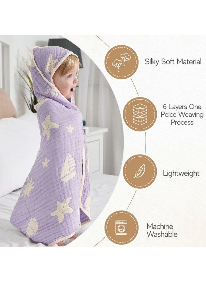 HardNok Ultra-Soft Muslin Baby Hooded Towel - 32 x 32 Inches, Crafted from Bamboo Viscose, Ideal for Bath & Beach, Suitable for Both Boys & Girls from Newborns to Toddlers - Image 3