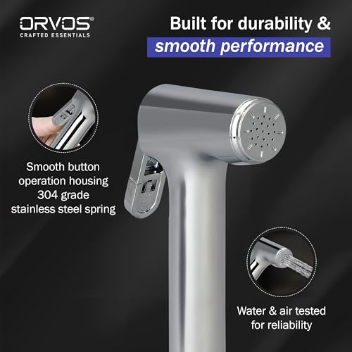 Orvos Health Faucet, Dual Styled, ABS Outer Body with Brass pin, Gun only, Jet Spray for high end Luxury Toilets - Image 4