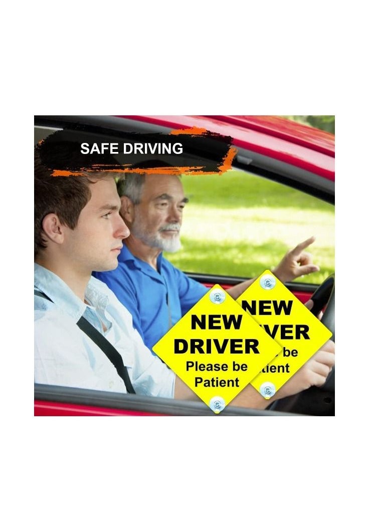 AS SEEN ON TV New Driver Please Be Patient Car Window Signs with Suction Cups 2Pc  - Image 2