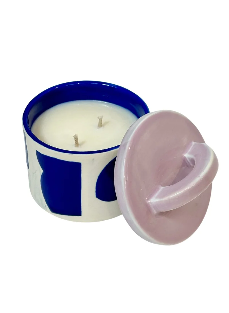 Maegen Pablo Candle - Lilac/Navy - Crisp Green Apple (7.5oz)