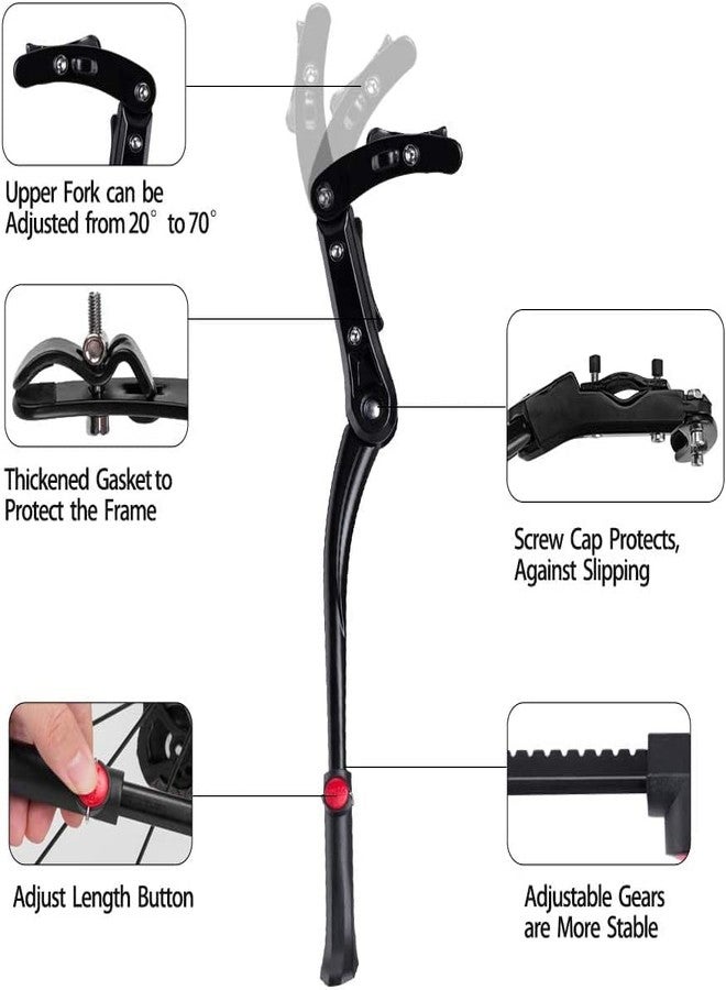 UDee Bicycle Kickstand,Cycle Bicycle Kickstand Adults 24 inch to 29 inch Adjustable Cycle Side Stand - Image 2