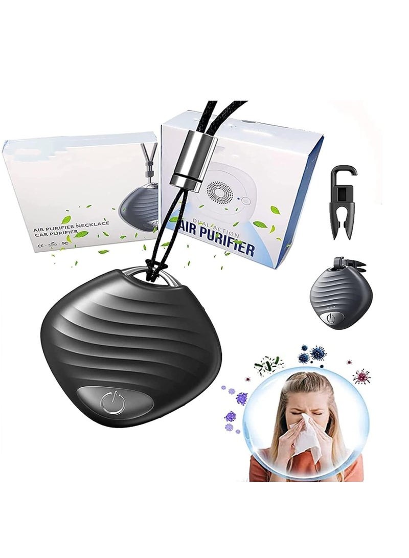 SYOSI Mini Air Purifier, Car Purifier, Wearable Air Purifier Necklace, Portable Car Air Filter, Odor Elimination Tool, Removing Flower Powder and Dust, Air Filter for Traveling Car Sleep Running Walk  - Image 1
