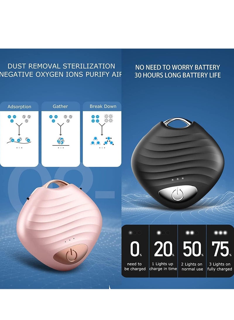SYOSI Mini Air Purifier, Car Purifier, Wearable Air Purifier Necklace, Portable Car Air Filter, Odor Elimination Tool, Removing Flower Powder and Dust, Air Filter for Traveling Car Sleep Running Walk  - Image 4