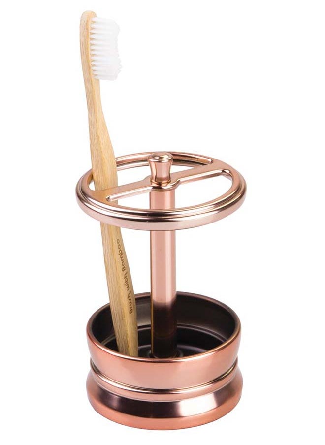 InterDesign - iDesign Sutton Toothbrush Holder Stand for Bathroom Vanity or Countertop, Rose Gold - Image 1