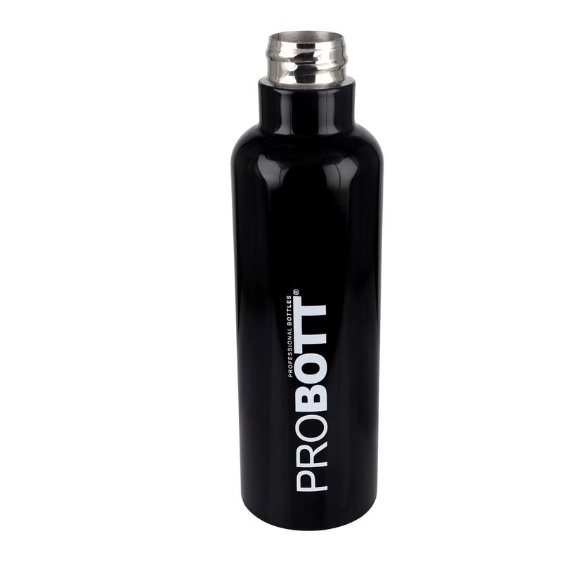PROBOTT PROBOTT Thermosteel Vacuum Flask Hot Cold Sports Bottle Each 600ml Black Pack of 2  - Image 3