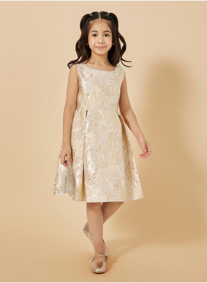 Styli Embroidered Fit-and-Flare Dress  - Image 1