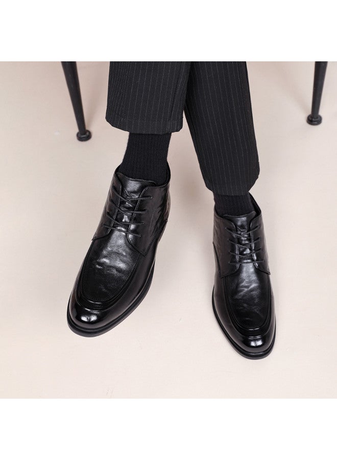 RED DRAGONFLY أحذية رجالية خريف شتاء مبطن بفرو دافئ منقوش يدويًا أحذية جلدية عالية القمة أحذية قطنية عالية الجودة رسمية للتنقلات أعمال - Image 5