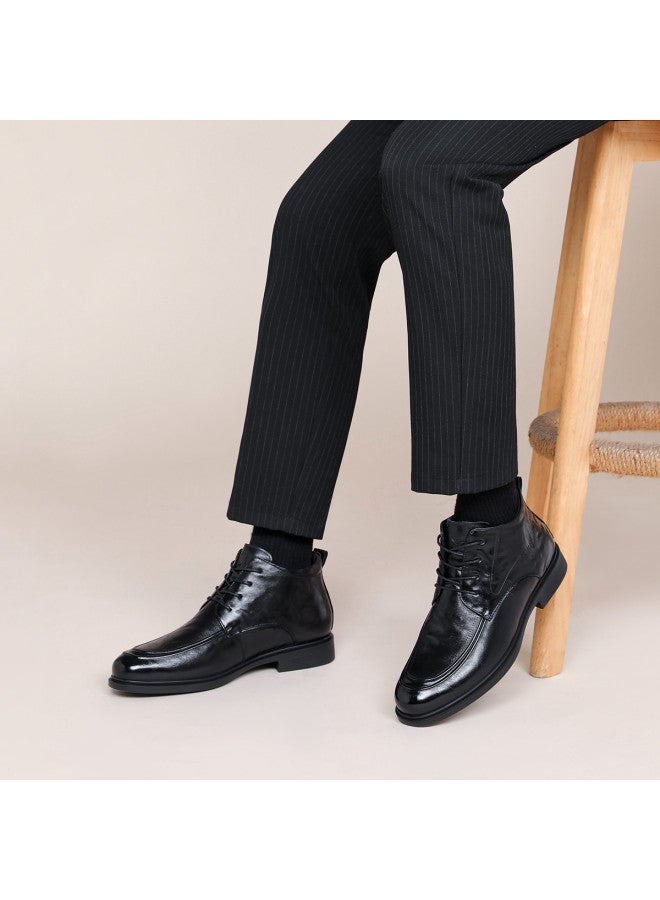 RED DRAGONFLY أحذية رجالية خريف شتاء مبطن بفرو دافئ منقوش يدويًا أحذية جلدية عالية القمة أحذية قطنية عالية الجودة رسمية للتنقلات أعمال - Image 4