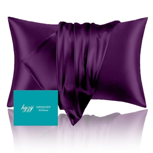 hyzsj Mulberry Silk Pillowcase for Hair and Skin Queen Size 20"X 30" with Hidden Zipper, Softer Than Silk Pillow Cases Smooth Cooling Pillow Covers for Sleeping(Purple,Queen,1Pcs) - Image 1
