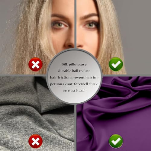 hyzsj Mulberry Silk Pillowcase for Hair and Skin Queen Size 20"X 30" with Hidden Zipper, Softer Than Silk Pillow Cases Smooth Cooling Pillow Covers for Sleeping(Purple,Queen,1Pcs) - Image 4