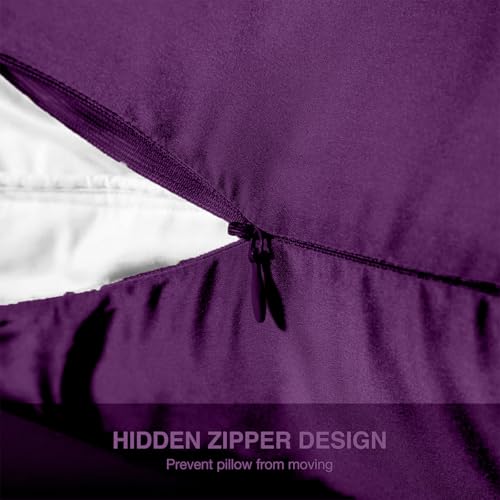 hyzsj Mulberry Silk Pillowcase for Hair and Skin Queen Size 20"X 30" with Hidden Zipper, Softer Than Silk Pillow Cases Smooth Cooling Pillow Covers for Sleeping(Purple,Queen,1Pcs) - Image 3