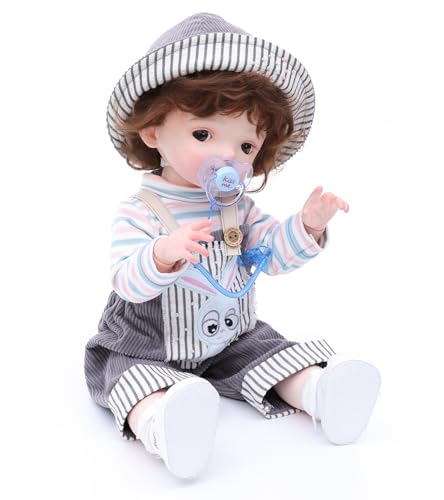 Cloveray BJD Dolls 14 Ball Jointed Doll Fullset 20 Inch 50cm Full Vinyl Girl with 15 Articulated Joints and Brown Glass Eyes Art Collectible RebornStyle Doll for Ages 14 Gift Box Gray Outfit - Image 5