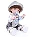 Cloveray BJD Dolls 14 Ball Jointed Doll Fullset 20 Inch 50cm Full Vinyl Girl with 15 Articulated Joints and Brown Glass Eyes Art Collectible RebornStyle Doll for Ages 14 Gift Box Gray Outfit - Image 4