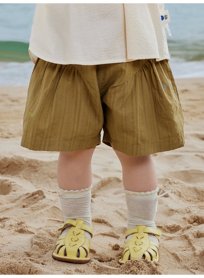 mini bala Girls Toddler Casual Elastic Waist Cute Printed Shorts Soft Breathable Lightweight Comfortable Summer New Style Flowy Loose - Fitting Daily Wear Children's Fashion Shorts - Image 1