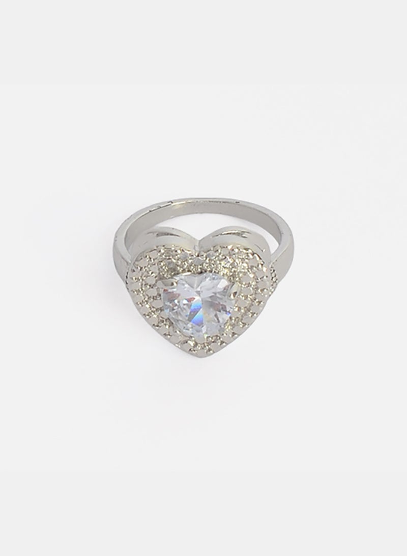 Akher el Ankoud Women'S Ring With A "Heart" Design, Set With A Sparkling Center Stone. - Image 3