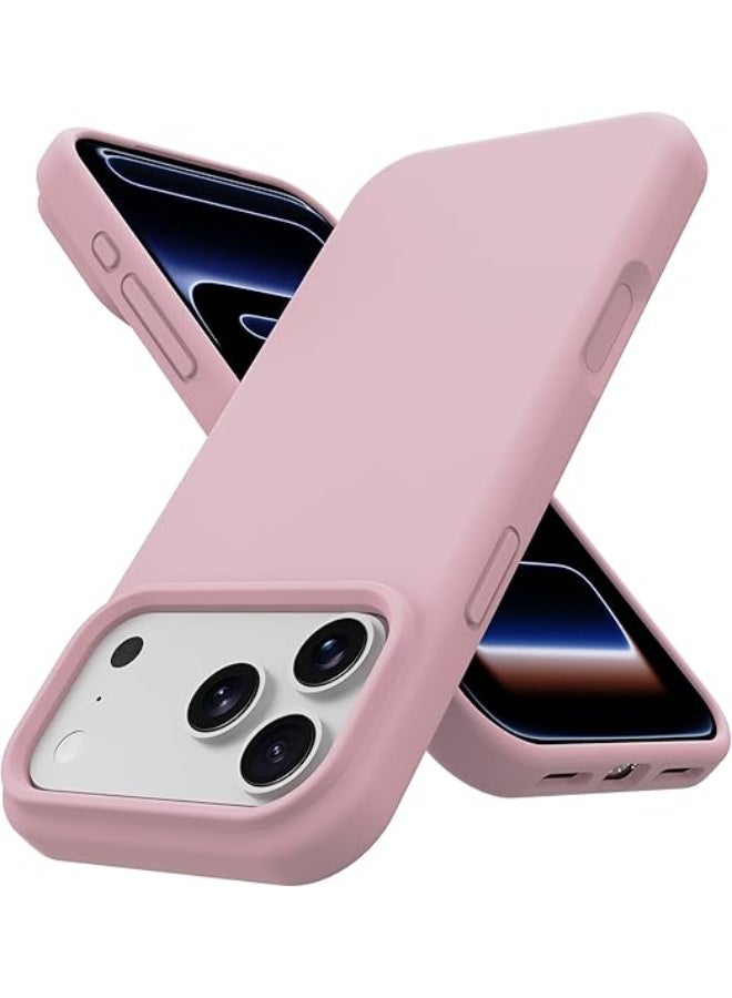 Designed for iPhone Case,Premium Liquid Silicone with [Soft Anti-Scratch Microfiber Lining] Shockproof Slim Protective Phone Case for Men Women (Rose Pink, Phone 17 Pro) - Image 1