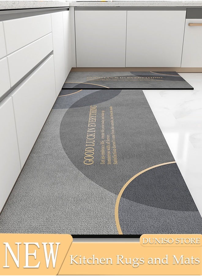 DUNISO - Diatom Mud Kitchen Mat Set, Non-Skid Soft Absorbent Kitchen Mats Set for Floor, Comfort Runner Rug Carpets for Kitchen Floor, Sink, Laundry, 40*60cm/40*120cm - Image 1
