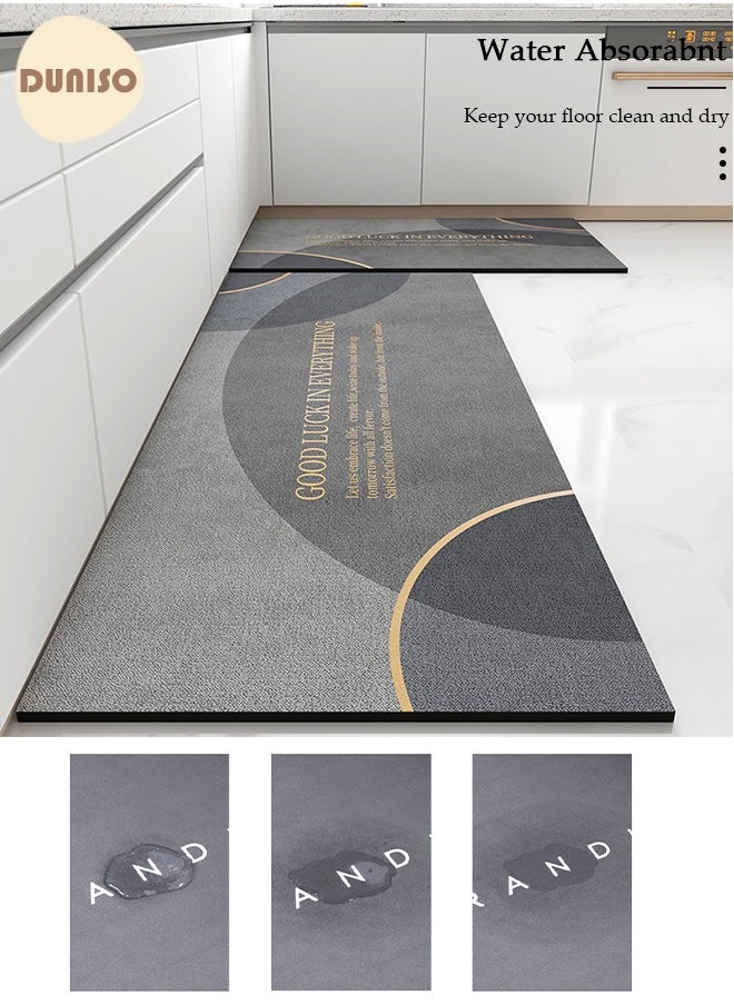 DUNISO - Diatom Mud Kitchen Mat Set, Non-Skid Soft Absorbent Kitchen Mats Set for Floor, Comfort Runner Rug Carpets for Kitchen Floor, Sink, Laundry, 40*60cm/40*120cm - Image 1