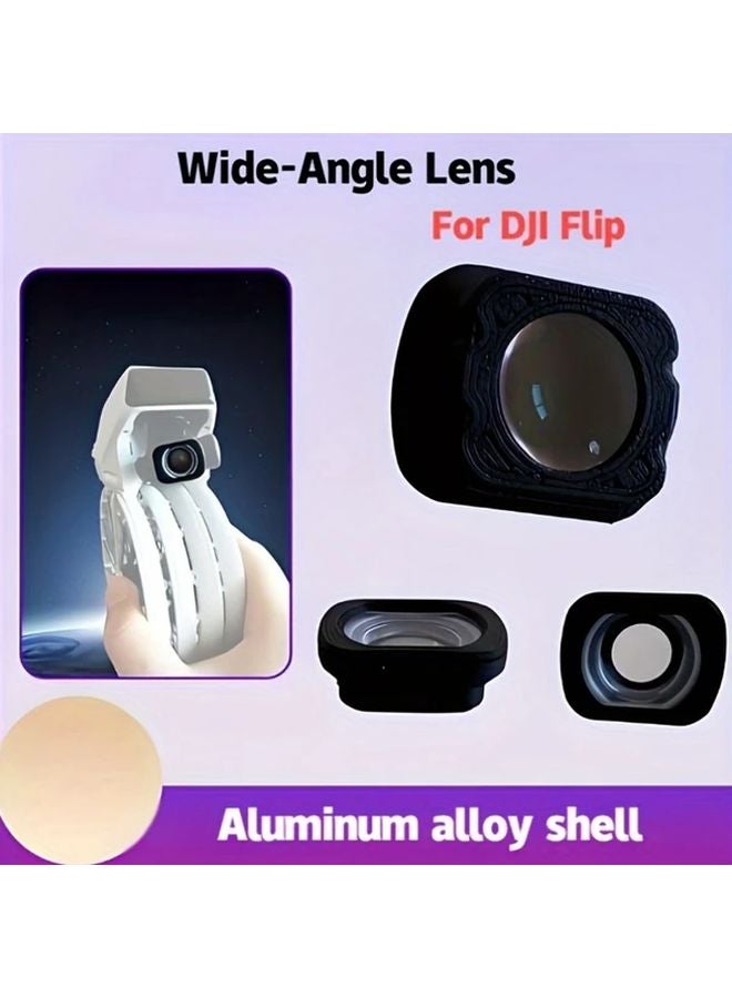 عدسة DJI FLIP ذات الزاوية الواسعة 110 درجة باللون الأسود متوافقة مع طائرة DJI FLIP بدون طيار تركيب سريع بالضغط - Image 5