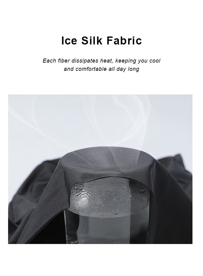 قناع ركوب الدراجات مع حلقات للأذن وغطاء للرقبة وغطاء رأس من الحرير الجليدي قابل للتهوية للرجال والنساء في الهواء الطلق - Image 4