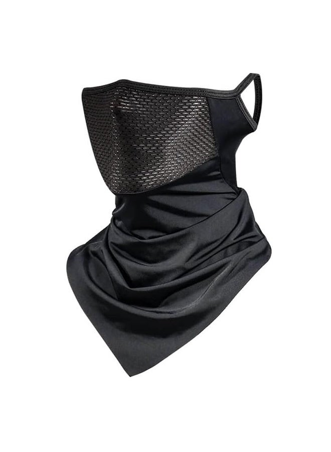 قناع ركوب الدراجات مع حلقات للأذن وغطاء للرقبة وغطاء رأس من الحرير الجليدي قابل للتهوية للرجال والنساء في الهواء الطلق - Image 1