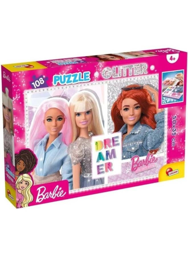 Lisciani Barbie "Dreamer" Glitter Puzzle - 108 Pieces - Image 1