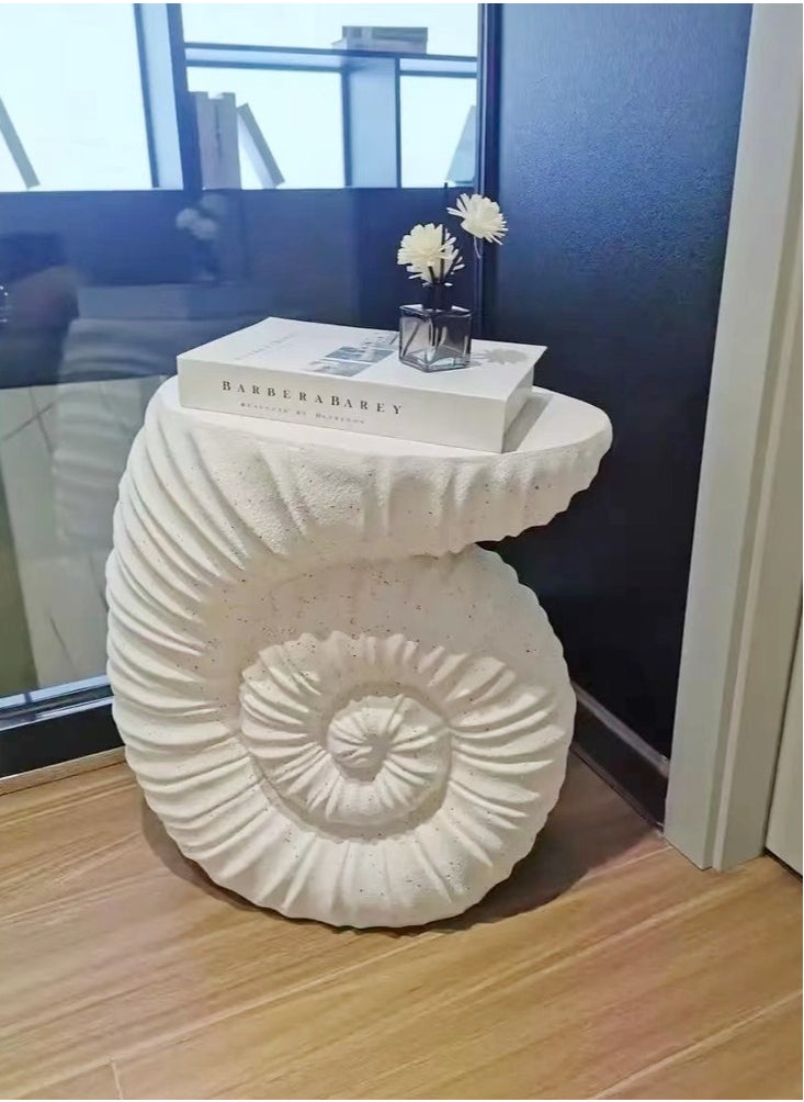 Raffine Terrazzo Side Table Bedside Table Coffee Table Cafe Table Sofa Side Table End Table Snack Table Fashion Design for Living Room Bedroom Office Retail White 48 x 30 x 50 cm (Fully Assembled)  - Image 3