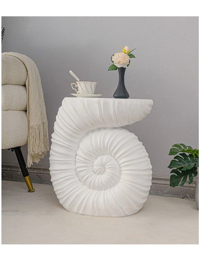 Raffine Terrazzo Side Table Bedside Table Coffee Table Cafe Table Sofa Side Table End Table Snack Table Fashion Design for Living Room Bedroom Office Retail White 48 x 30 x 50 cm (Fully Assembled)  - Image 5
