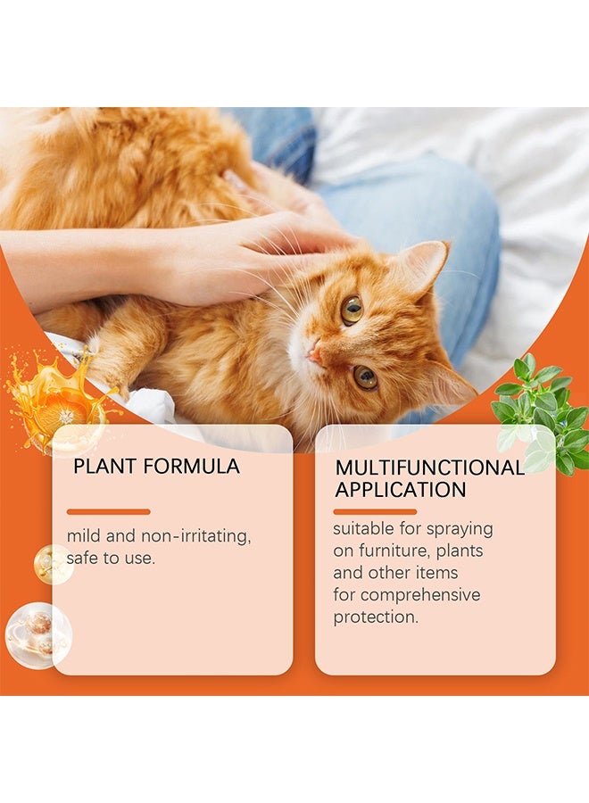 ييبونغ بخاخ منع القطط والقطط الصغيرة، مانع طبيعي وآمن للقطط للاستخدام الخارجي، بخاخ لمنع تبول القطط داخل المنزل على الأثاث، أداة تدريب إنسانية وفعالة مضادة للخدش للقطط والقطط الصغيرة بسعة 100 مل - Image 4