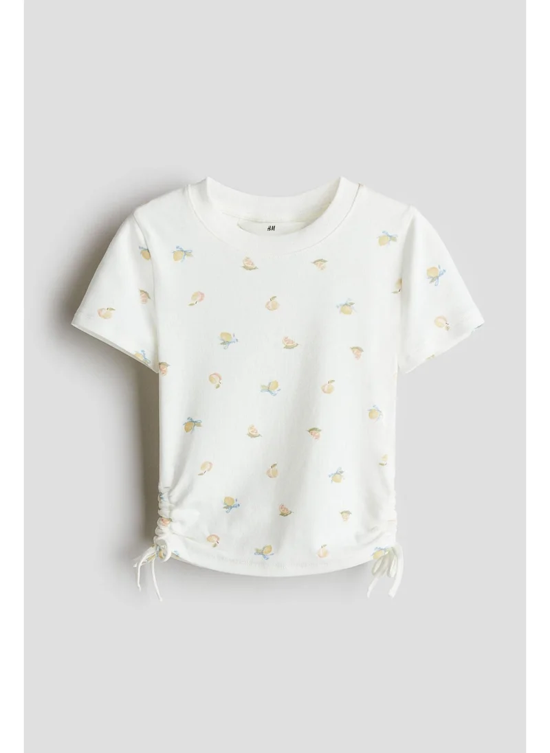 اتش اند ام Drawstring-detail jersey top