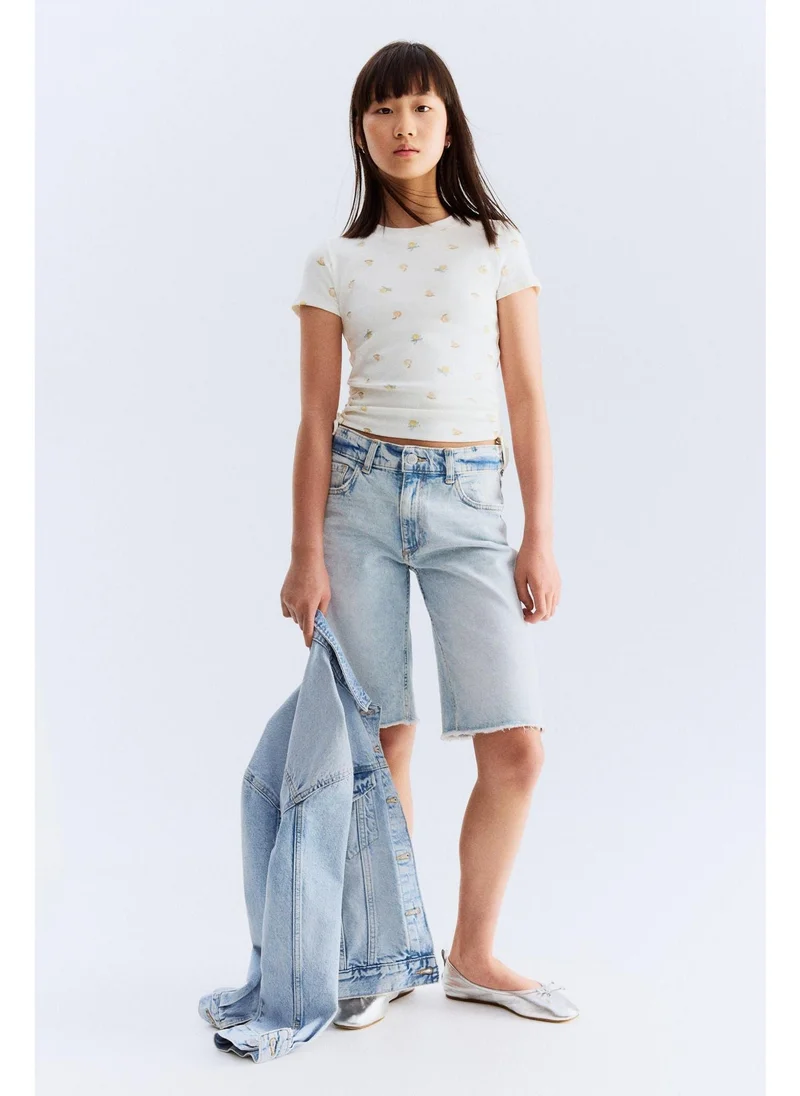 اتش اند ام Drawstring-detail jersey top