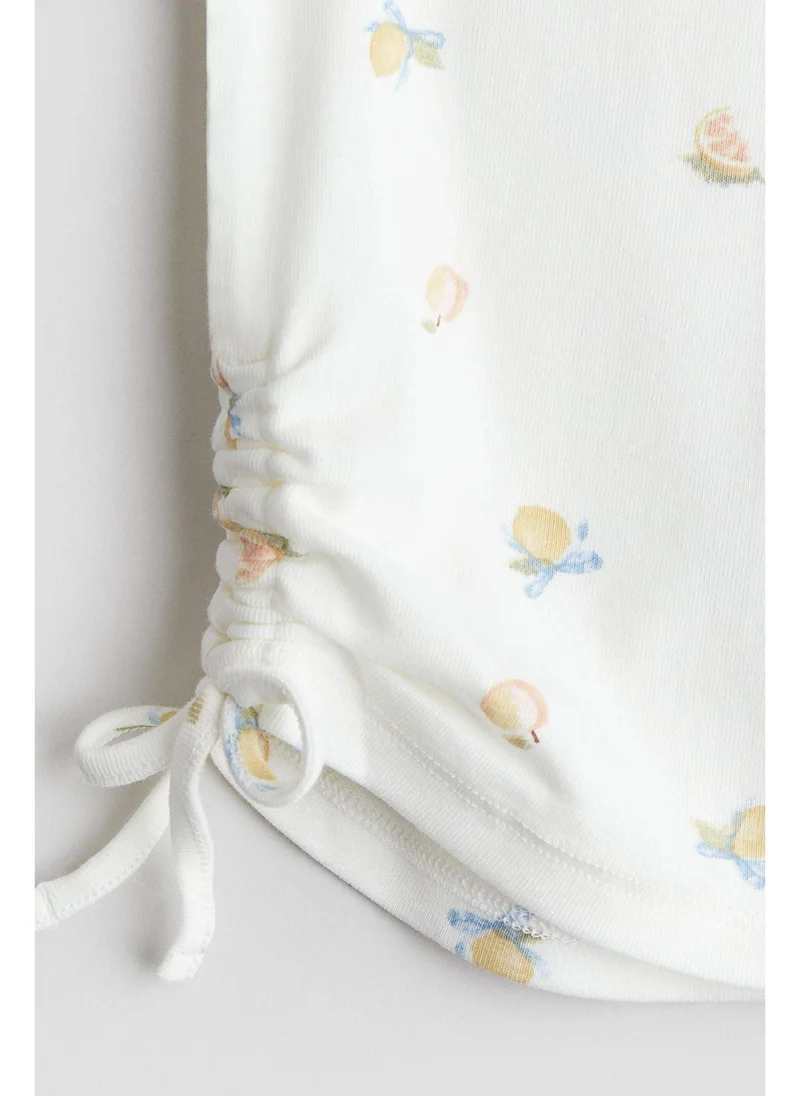 اتش اند ام Drawstring-detail jersey top