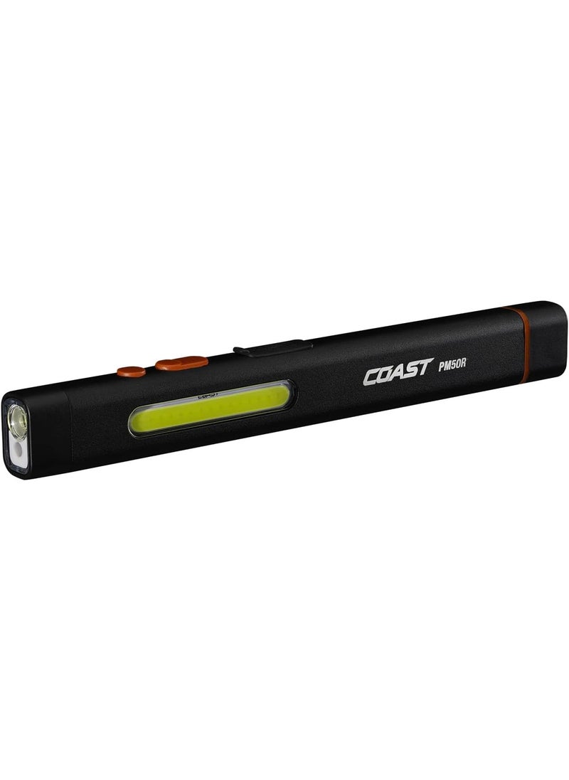 Coast Coast PM50R 255 Lumen Rechargeable Work Light with Laser Pointer COB Side Area Light and Magnetic Endcap  - Image 1