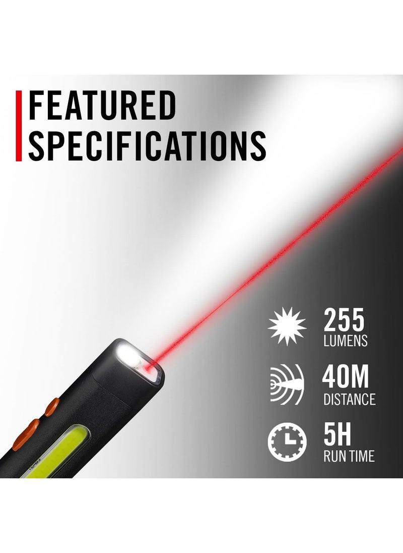 Coast Coast PM50R 255 Lumen Rechargeable Work Light with Laser Pointer COB Side Area Light and Magnetic Endcap  - Image 3