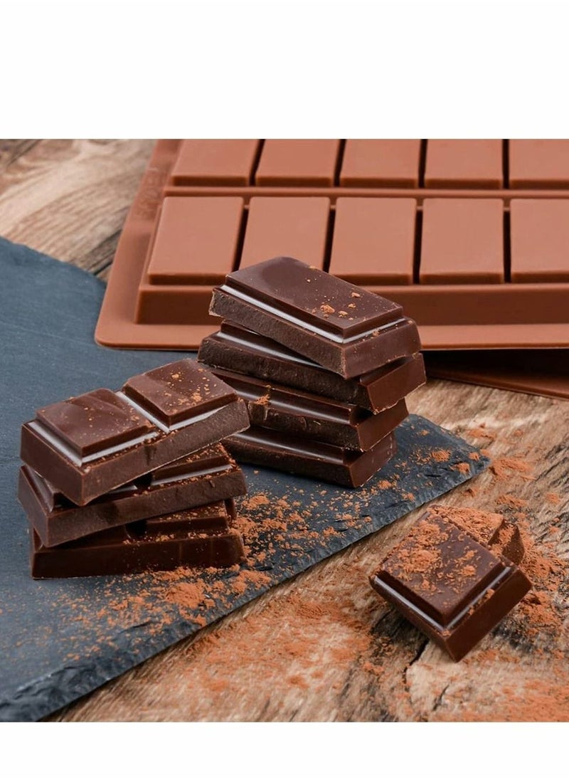 Generic - Silicone Chocolate Molds, Rectangle Chocolate Bar Sweet Molds Silicone Bakeware Wax Melt Molds, Non-Stick and Bpa Free for Hard Candy, Chocolate, Gummy, Caramel, Ganache, Ice Cubes Mini Silicone Molds - Image 1